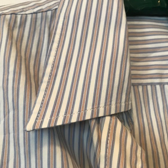 THEORY pink/gray/white striped button down shirt top blouse size P - Picture 4 of 6